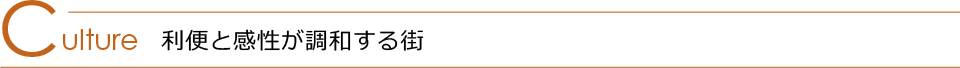 Culture 利便と感性が調和する街